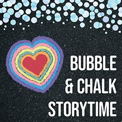 chalk heart and bubbles