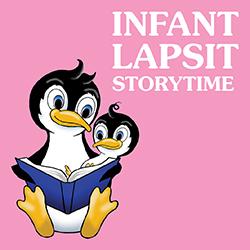 Corky reading to young penguin