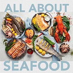 A spread of different seafood choices including fish and lobster.