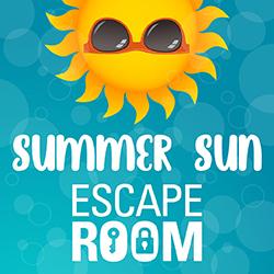 sun with sunglasse on a blue background