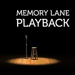 Spotlight on a barstool and a microphone onstage in a dark room