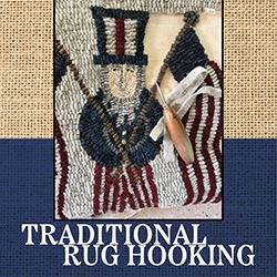 A traditional Uncle Sam rug in reds, whites, and blues.