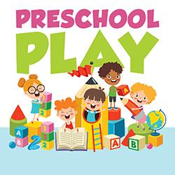 Illustration of a group of children playing with blocks and toys.