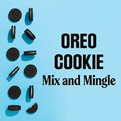 Oreo cookies on a blue background