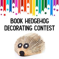 a hedgehog made out of a book on a white background