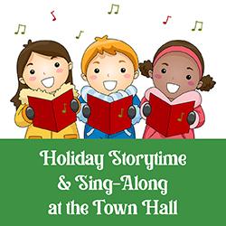 three children in winter coats singing